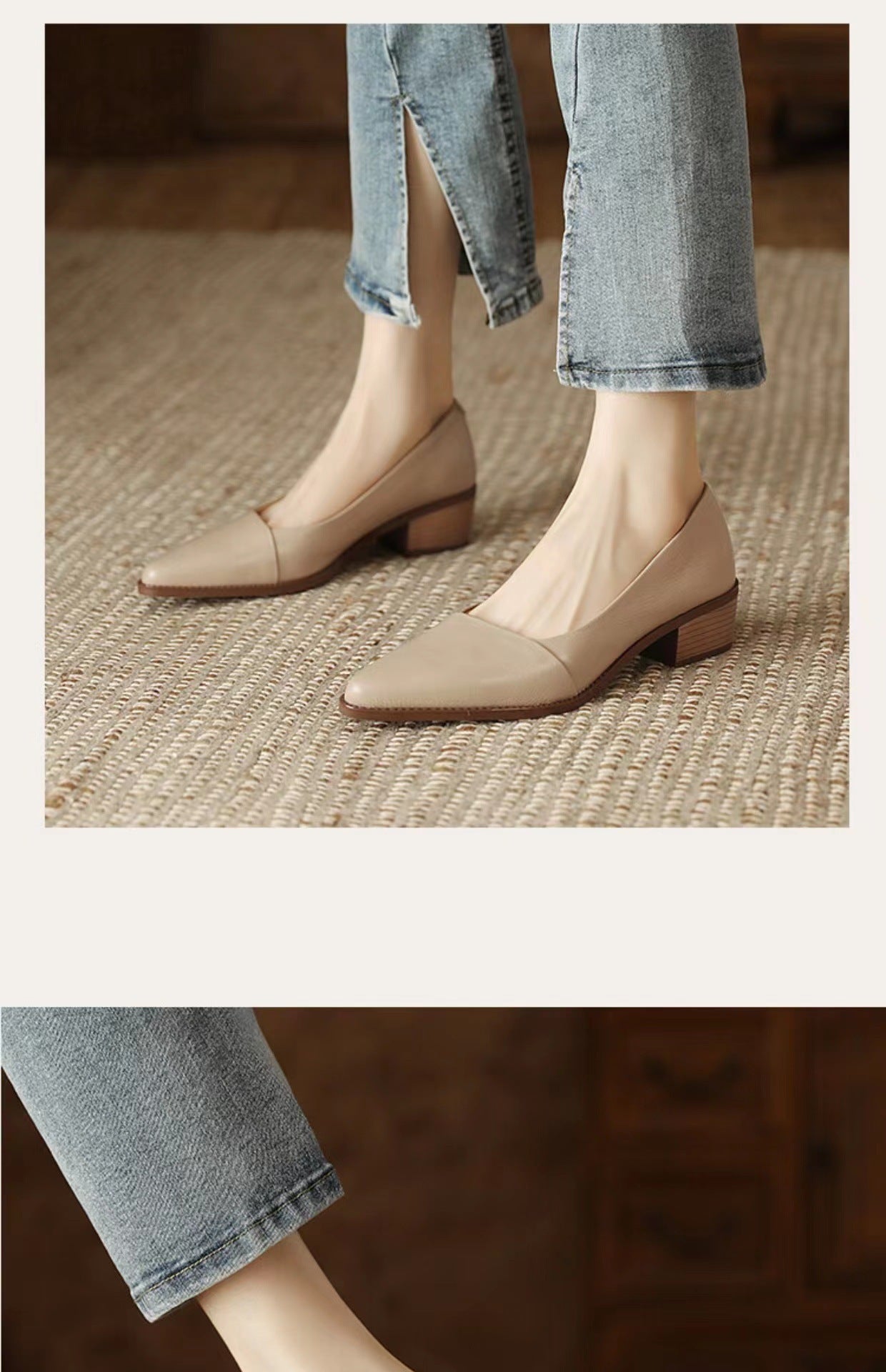 Pointed-toe Soft Bottom Simple Shallow Mouth Casual Shoes