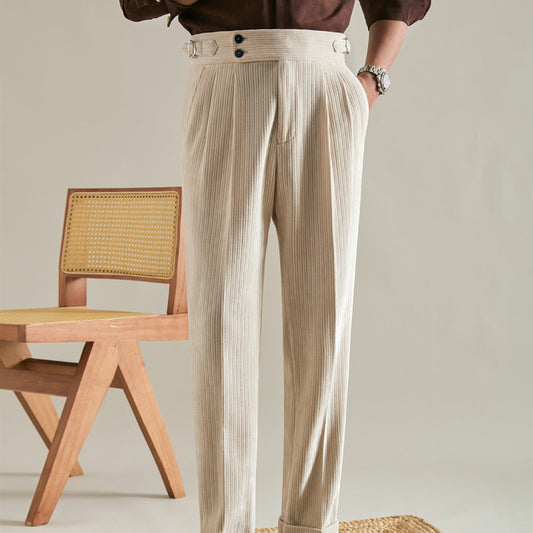 Vintage Corduroy Pants Men's Double Pleats