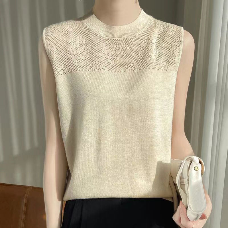 Women's Summer Round Neck Ice Silk Sweater Vest