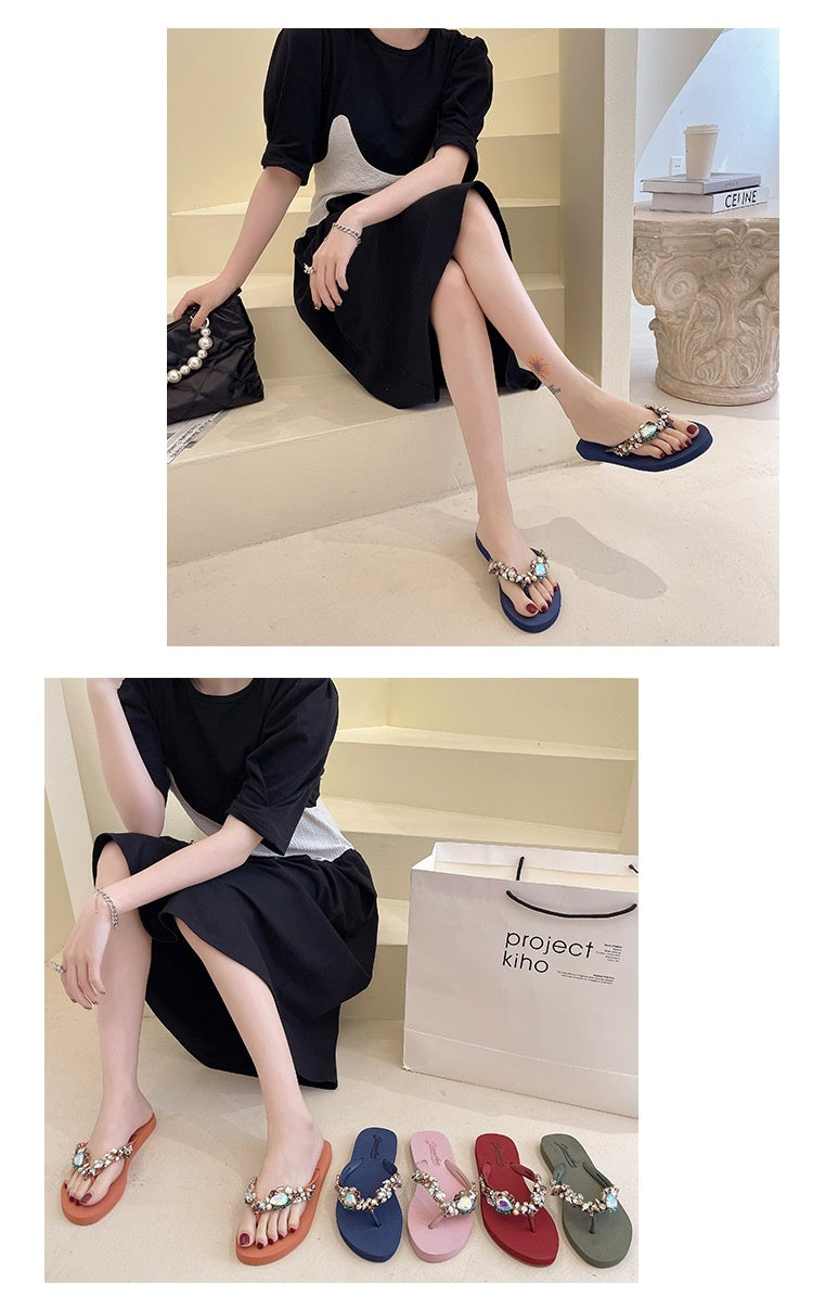 Summer New Bohemian Style Flat Non-slip Flip-flop Women's Beach Slippers