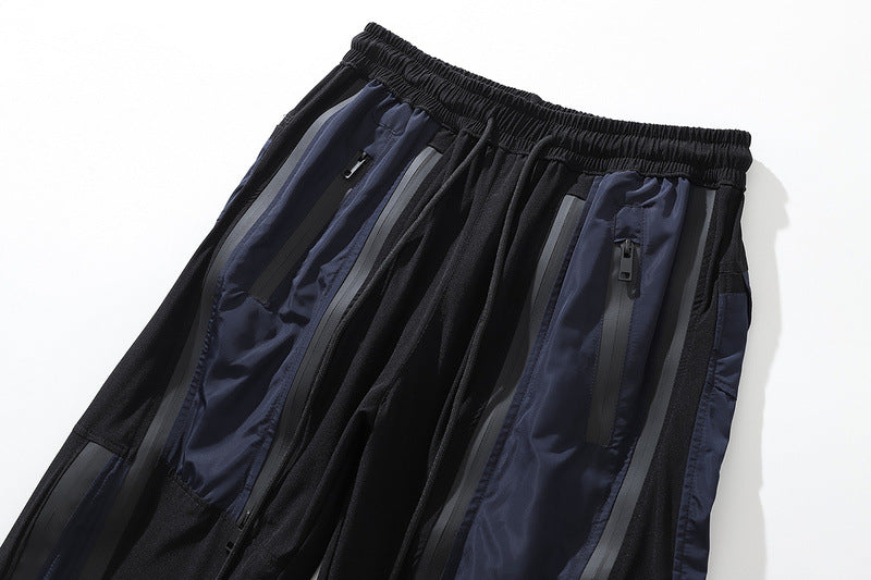 High Street Panel Drawstring Contrast Multi-pocket Trousers