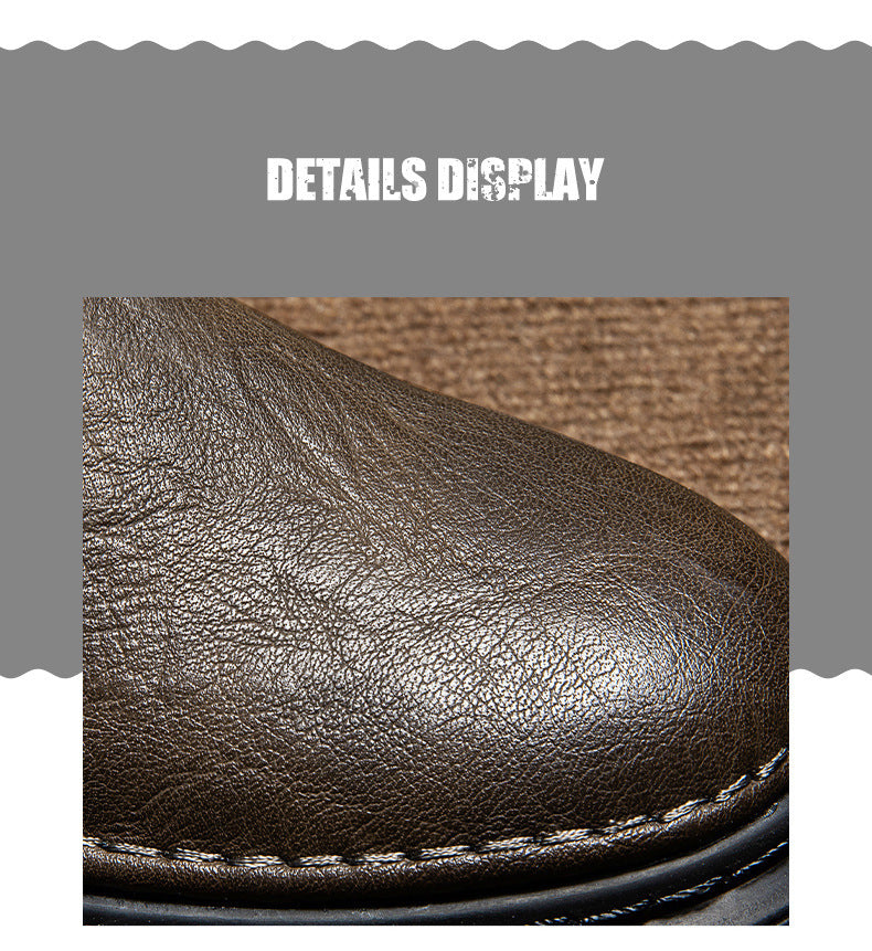 Men's Summer Breathable Casual Leather Shoes Martin Boots