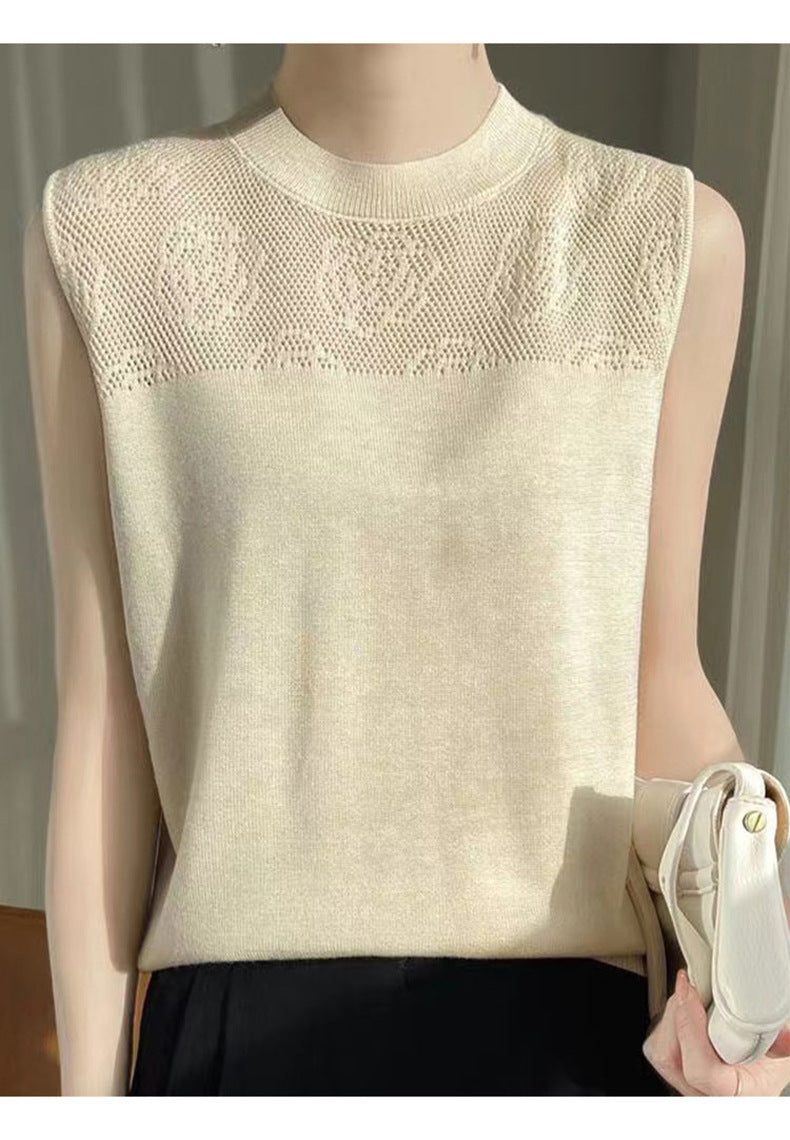 Women's Summer Round Neck Ice Silk Sweater Vest