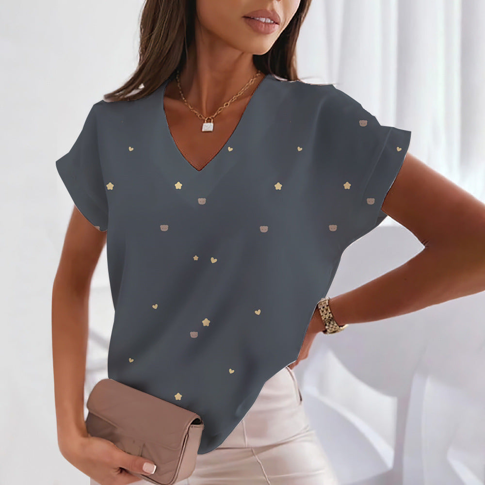 Printed Cute Sweet Short-sleeved T-shirt