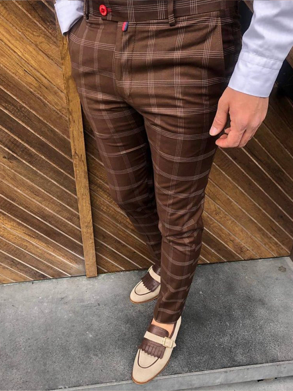 European And American New Plaid Print Men's Casual Trousers