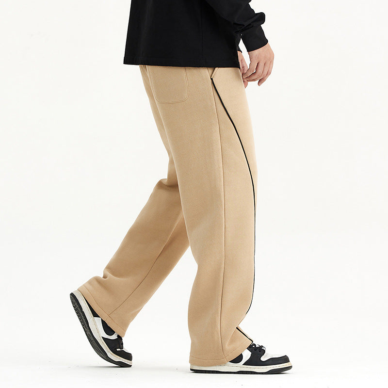 Fall-winter Velvet Warm Knit Sweater Straight Slacks