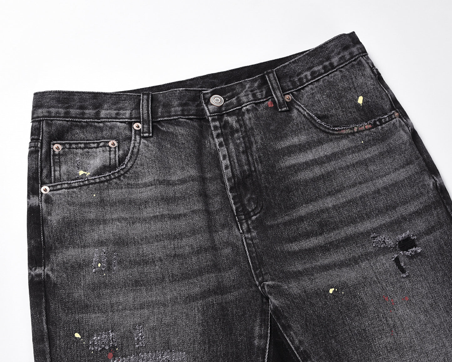 Three-dimensional Cutting Loose Baggy Ripped Cat Beard Bootleg Pants Men And Women