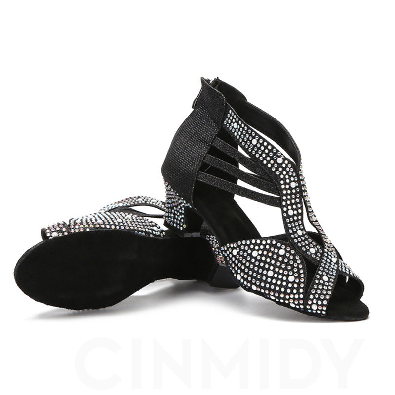 Diamond-embedded Advanced Dance Shoe Women's Latin Dance Shoes Dance Shoe Indoor