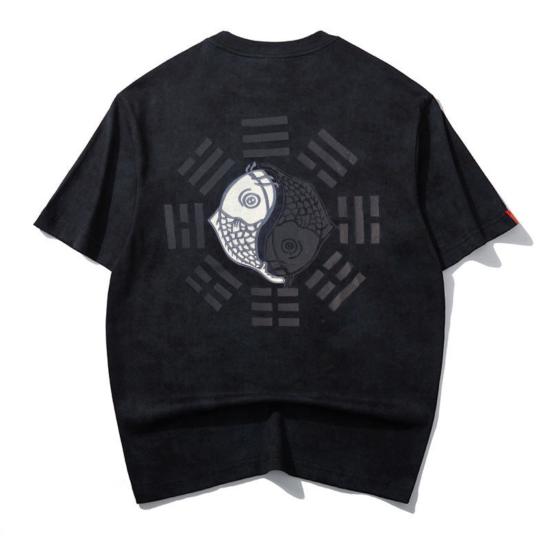 Koi Top Chinese Trendy Embroidered Short Sleeve