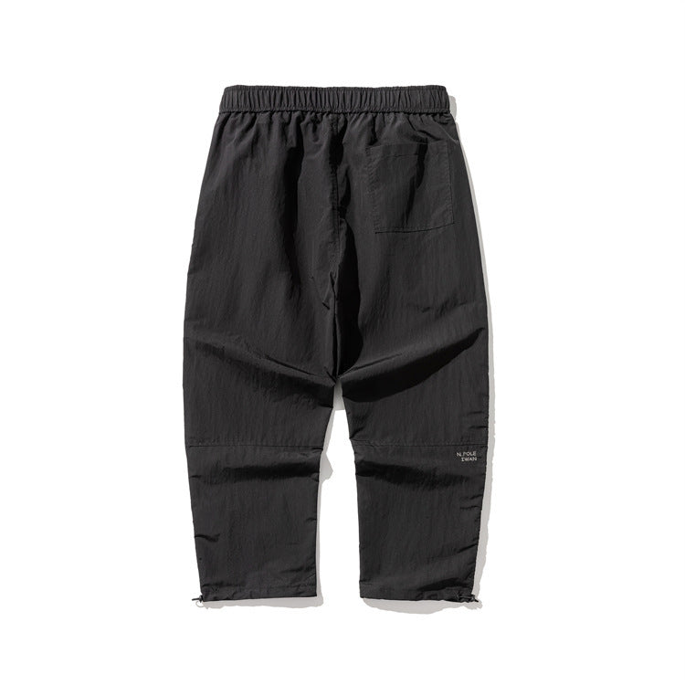Tapered Casual Pants Men's Zipper Printing Loose