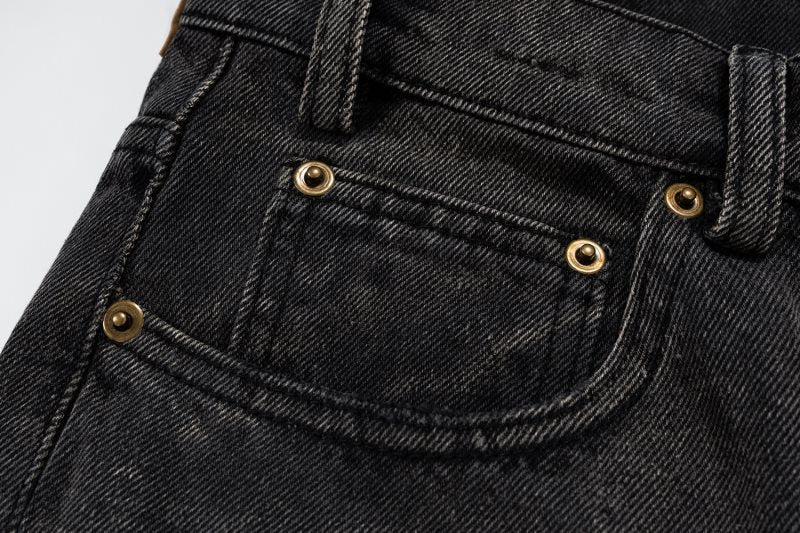 Men's Fashion Casual Retro Knife Cut Destroyed Washed Distressed Straight Textured Jeans