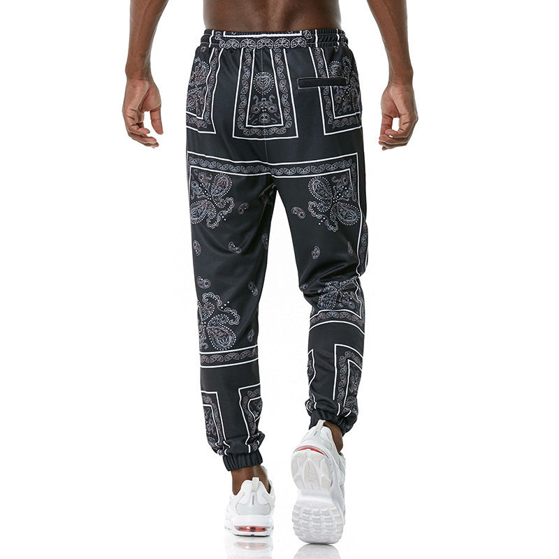 Retro Printed Jogging Pants Casual Sweatpants