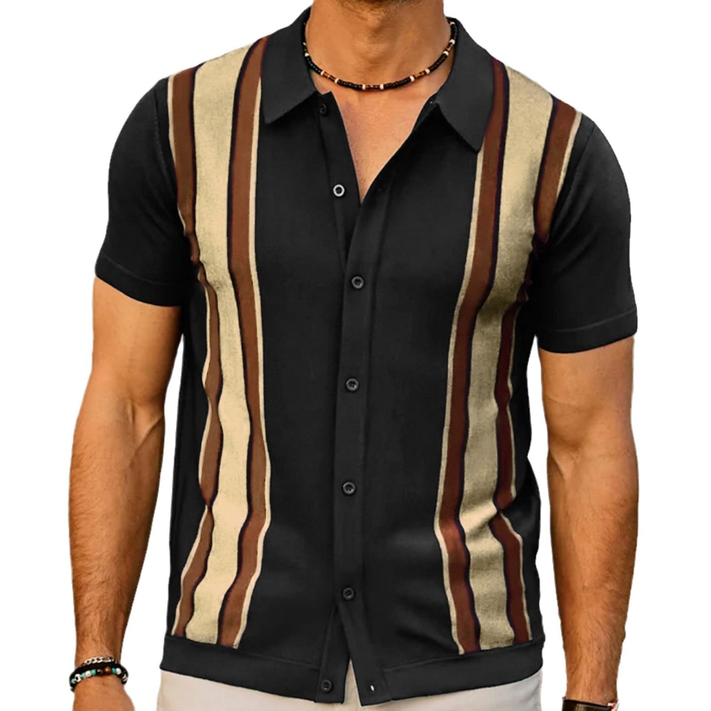 Stitching Contrast Color Business Sweater
