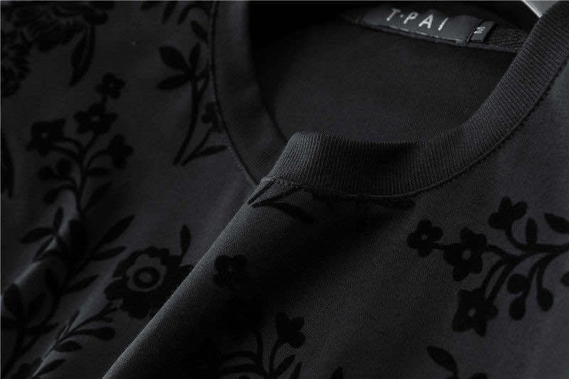 Simple Jacquard Round Neck Long-sleeved Sweater Trousers Two-piece Set