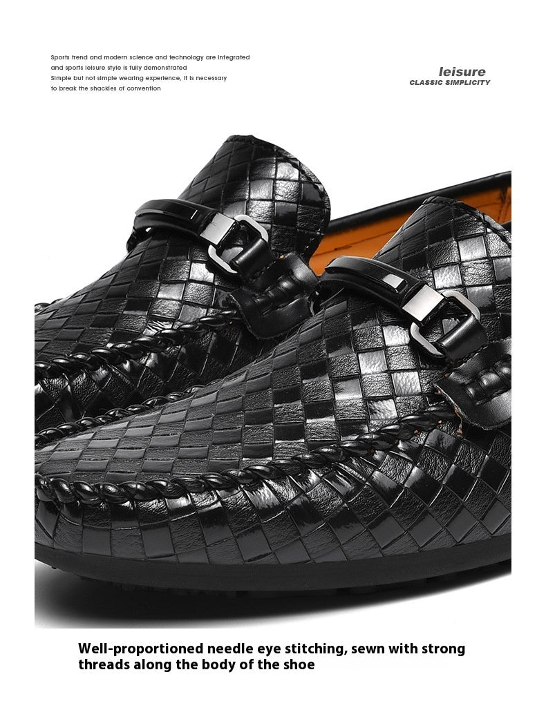 Men's Hollow-out Light Soft Flat Leather Shoes
