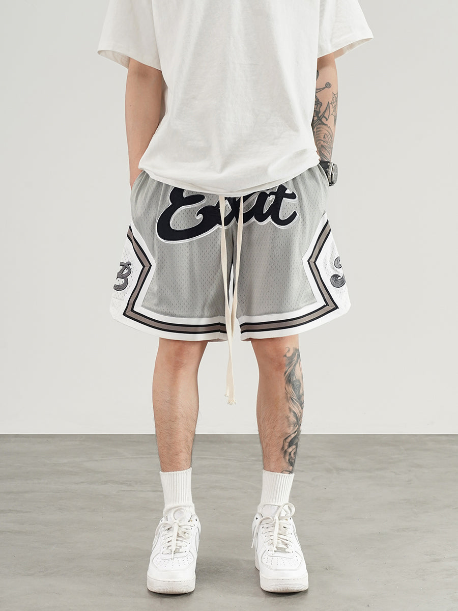 Heavy Industry Embroidered Mesh Basketball Shorts