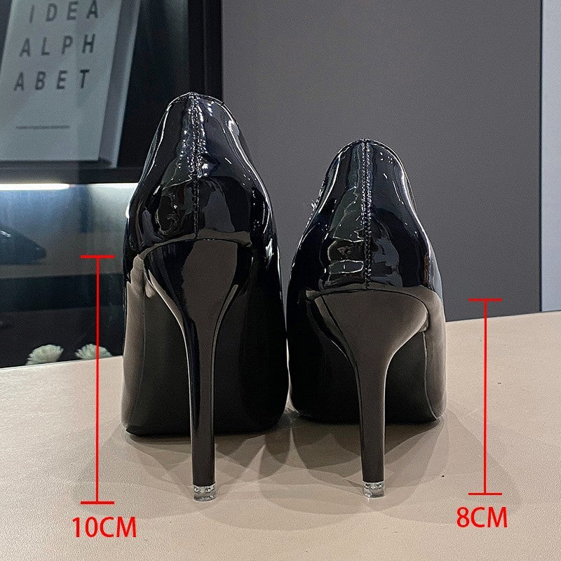 Women's Fashion Patent Leather Plus Size High Heels