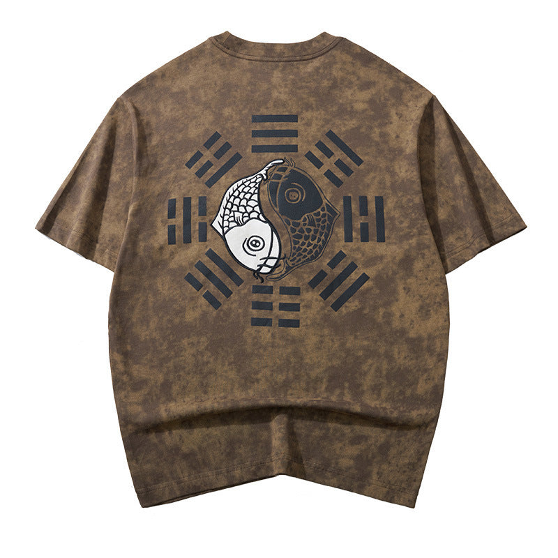 Koi Top Chinese Trendy Embroidered Short Sleeve