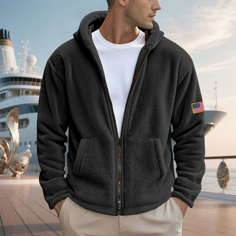 Zipper Hooded Sweatshirt Loose Double-sided Bejirog Sweater