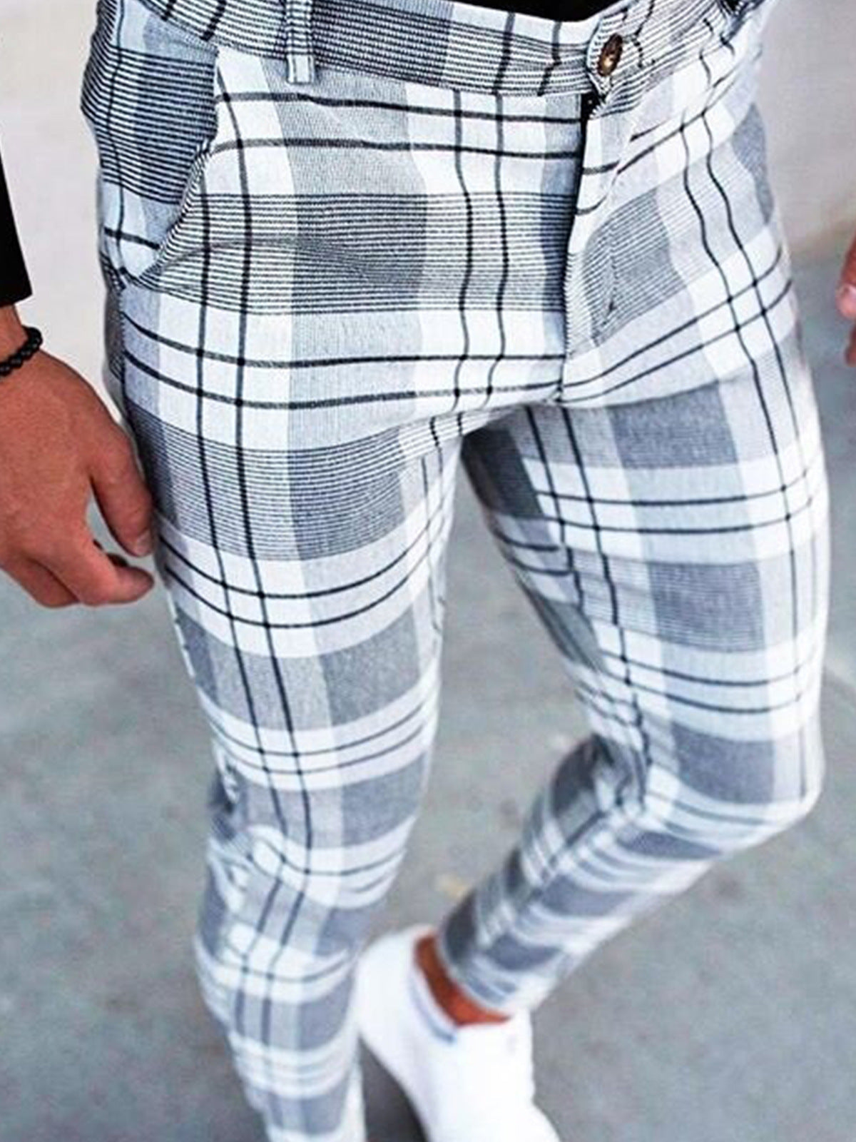 European And American New Plaid Print Men's Casual Trousers