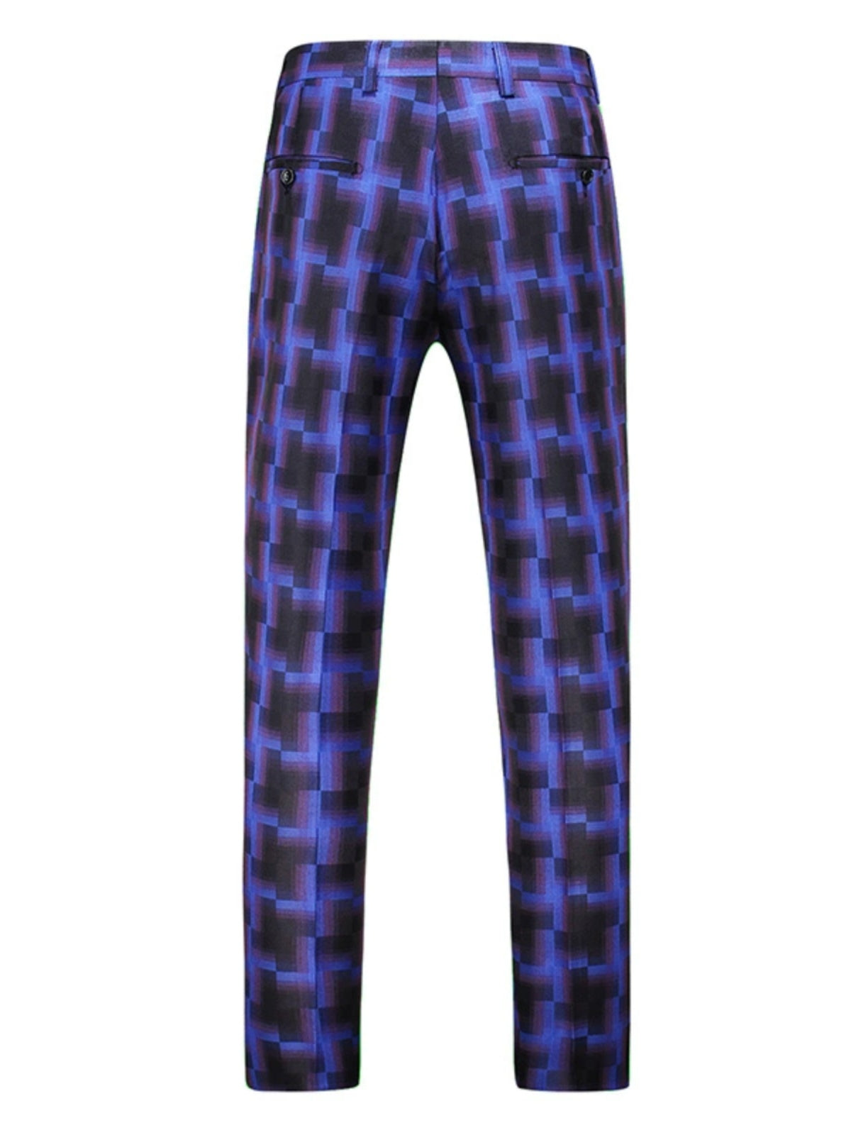 Printed Men's Suit Casual Pants Straight Slim Fit Trousers