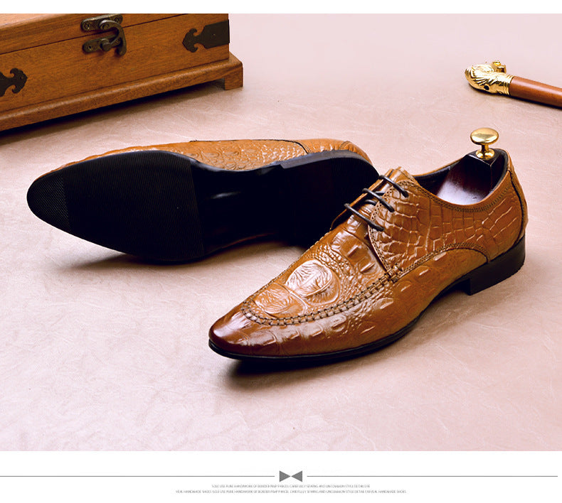 Men's Dress Shoes Crocodile Pattern British