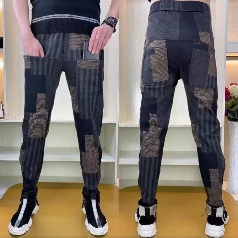 Summer New Men's Six-pocket Casual Pants Skinny Slim Fit Patchwork Korean Style Trendy All-matching