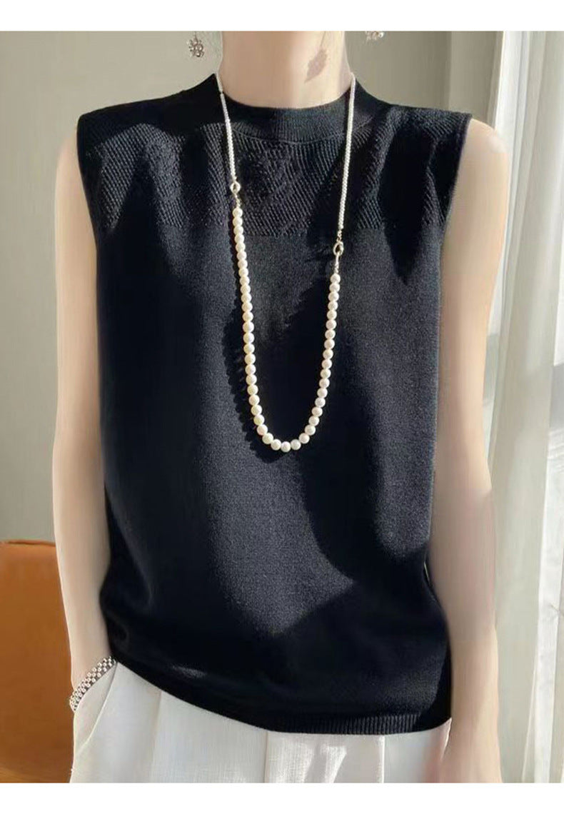 Women's Summer Round Neck Ice Silk Sweater Vest