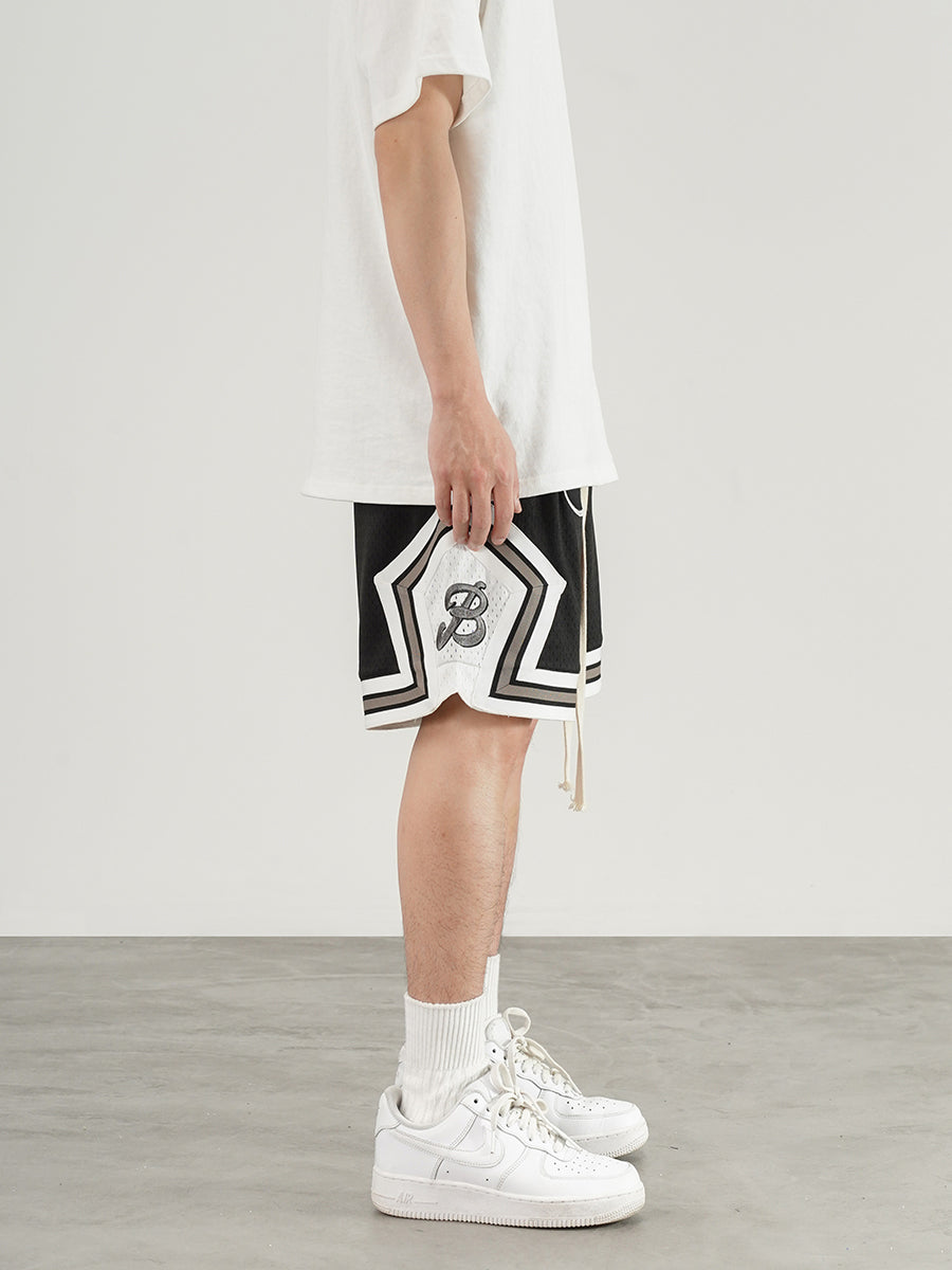 Heavy Industry Embroidered Mesh Basketball Shorts