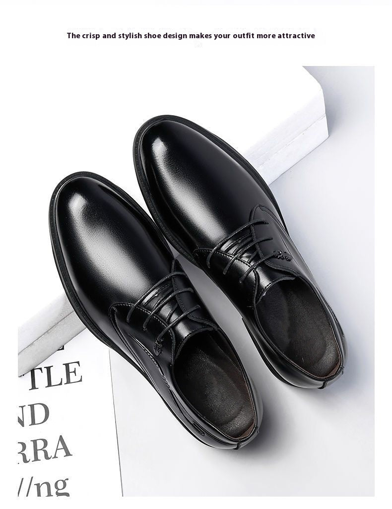 Men's Business Leather Shoes Men's Black Casual Genuine Cowhide Formal Wear Korean Fashion Shoes