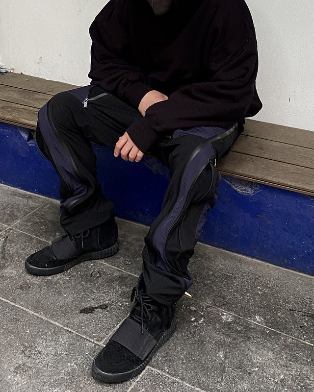 High Street Panel Drawstring Contrast Multi-pocket Trousers