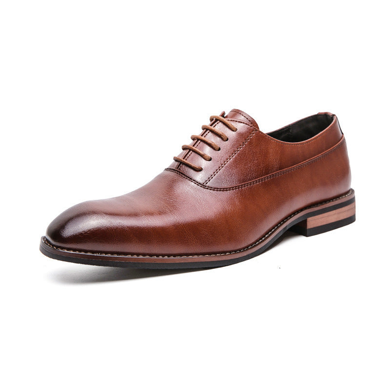 Men's Formal Leather Lace-up Rubber Sole Business Men's Shoes Gentleman