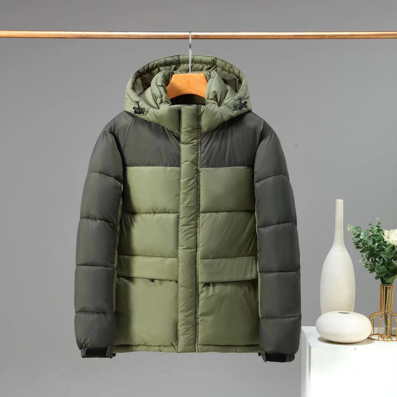 Cotton Jacket Men And Women Short Color Contrast Patchwork