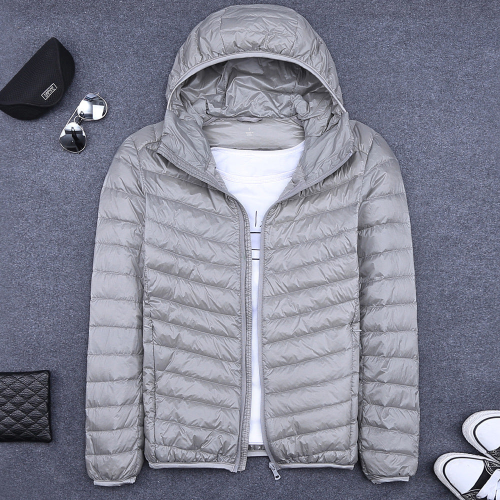 Men's Short All-match Hooded Super Thin Lightweight Down Jacket