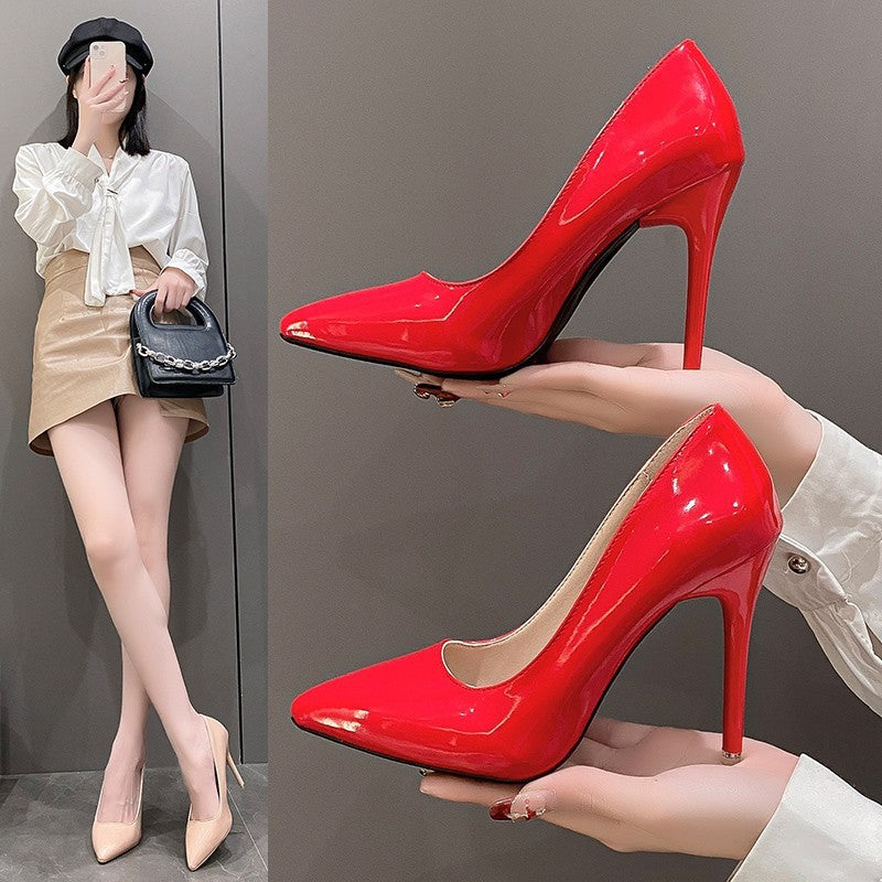 Women's Fashion Patent Leather Plus Size High Heels