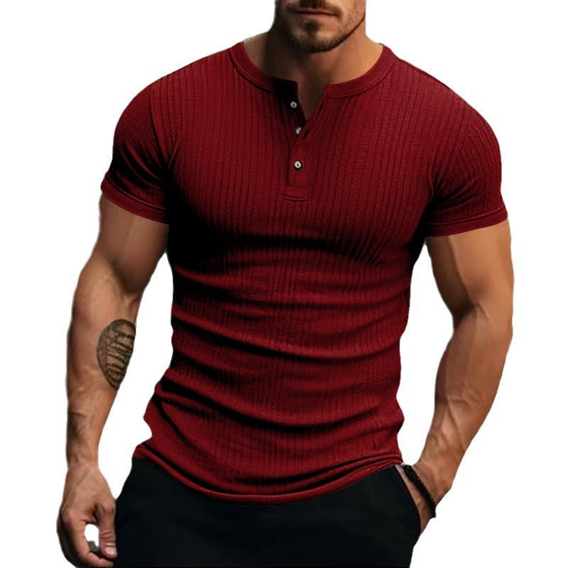 Sunken Stripe Men's Sports Short-sleeved T-shirt