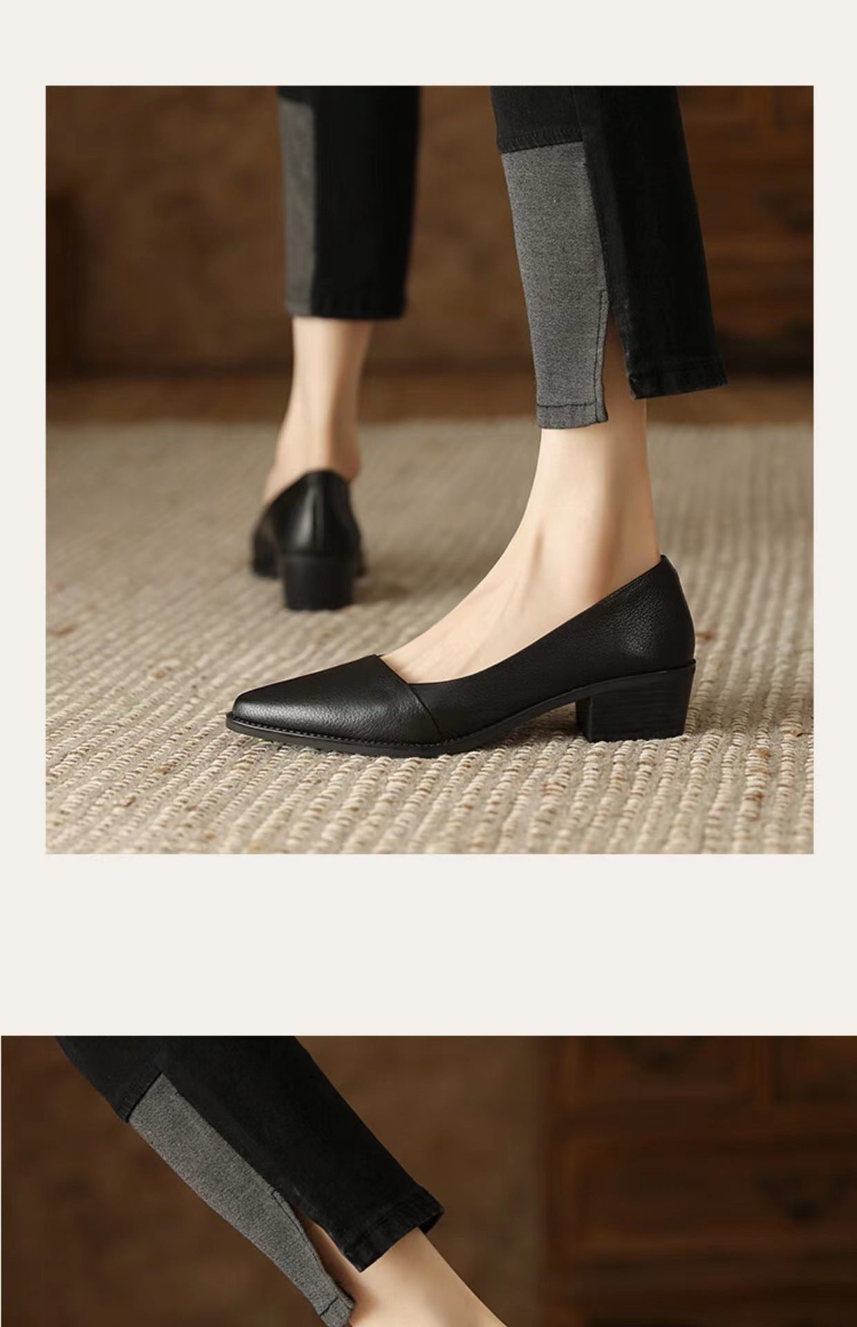Pointed-toe Soft Bottom Simple Shallow Mouth Casual Shoes